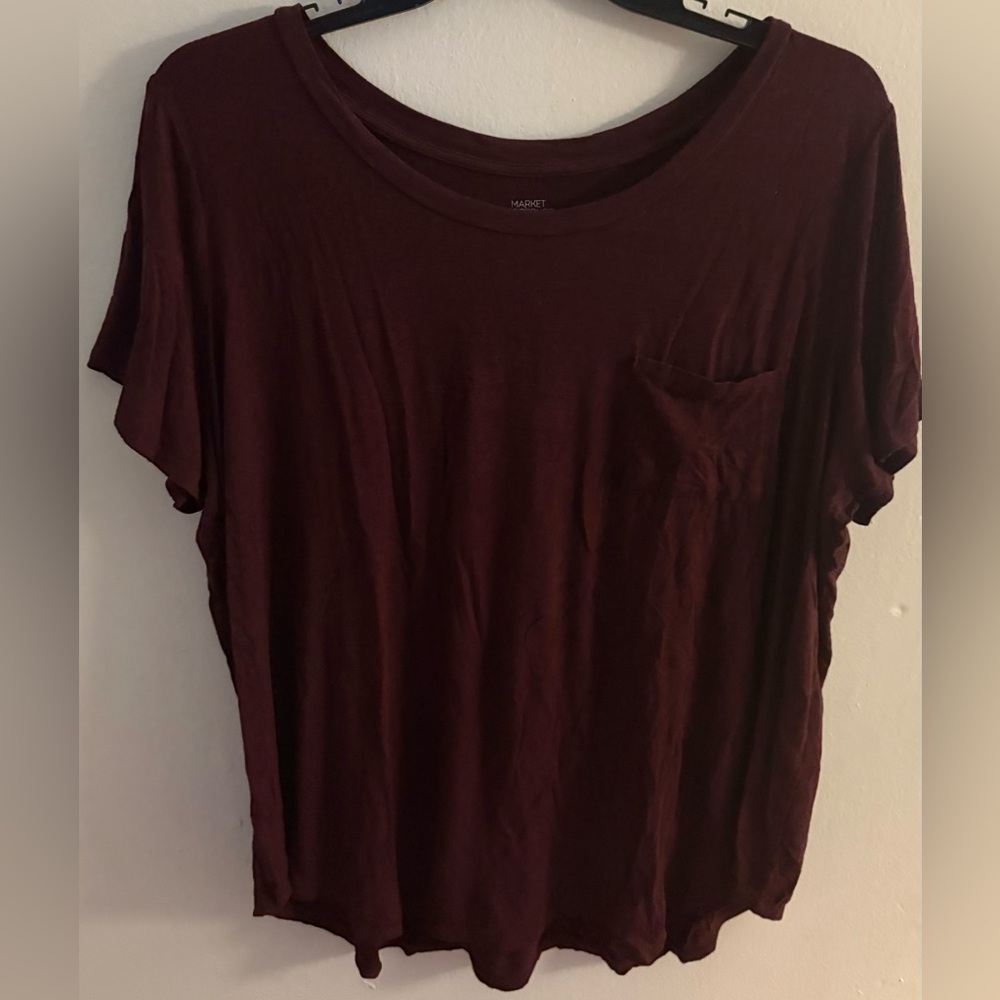 NWOT Market & Spruce Red Relaxed Short Sleeve T-Shirt